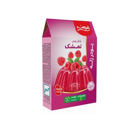 تصویر پودر ژله 100 گرم تمشک فرمند 9عددي