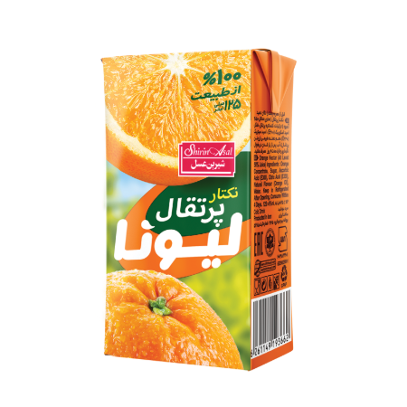 تصویر آبميوه پرتقال ليونا 125 سي سي شيرين عسل 32 عددي