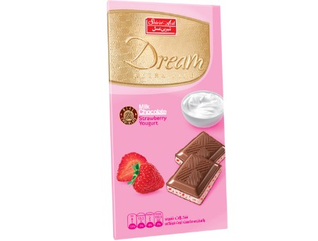 تصویر شکلات تابلت ماست و توت فرنگي 100 گرم شيرين عسل 6 عددي